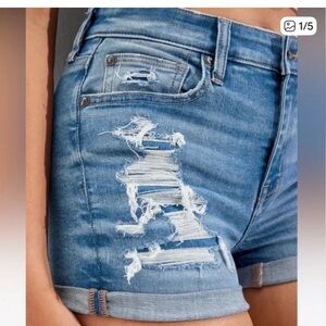 American Eagle Outfitters Light Wash Ripped Jean Shorts